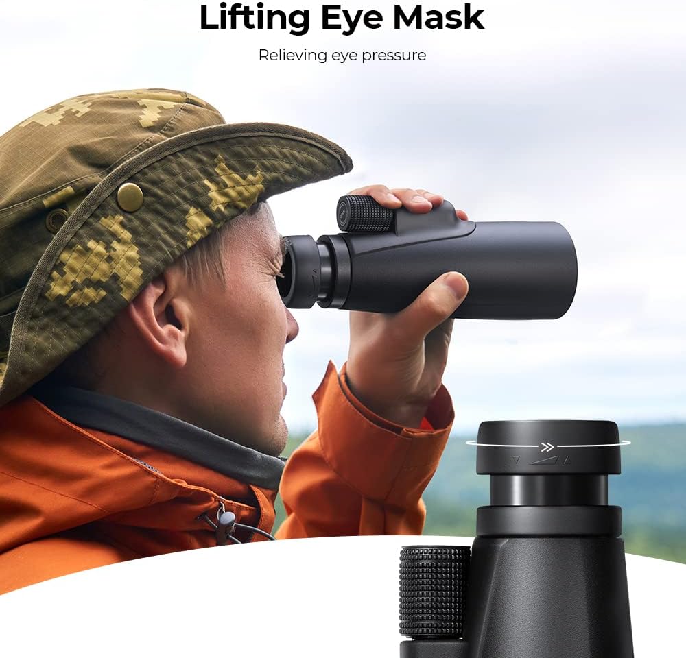 K&F Concept 12X50 HD Monoculars, Monoculars Telescope for Adults with BAK4 Prism & FMC Lens, Waterproof Monocular Scope with Dual Focus for Bird Watching Hunting Wildlife Hiking Traveling
