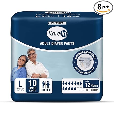 Kare In Adult Pant Style Diapers Large/Extra Large 8 Packet / 80 Pcs Large- Xtra Large (35-47 inch)