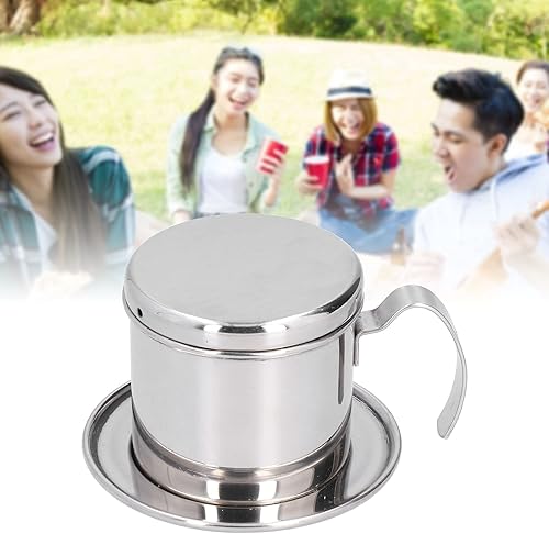 Miniatura 3 de BORDSTRACT Filtro de café vietnamita, percolador de café manual reutilizable de acero inoxidable para café molido
