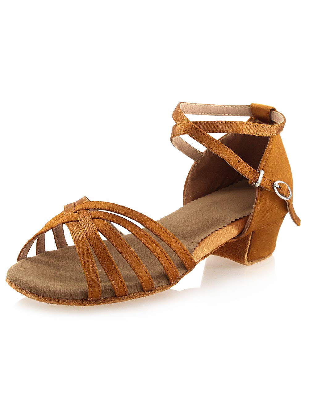 DaydanceTan Girls Latin Dance Shoes Women Low Heels Tango Salsa Ballroom Shoes