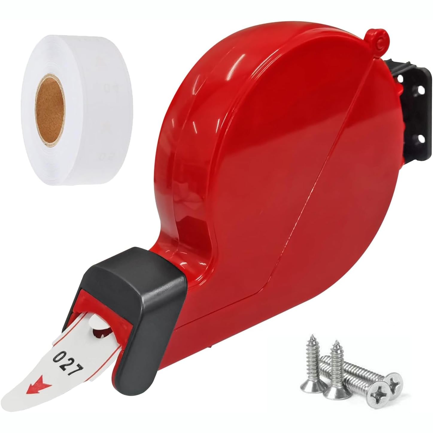 Chiocciola Eliminacode (Rosso) | Distributore Numeri Attesa con 1 Rotolo Numeri Coda (000-999) | Prendi Numero & Dispensare Biglietto Facile | Per Negozo/Supermercato/Studio/Bar/Salumeria
