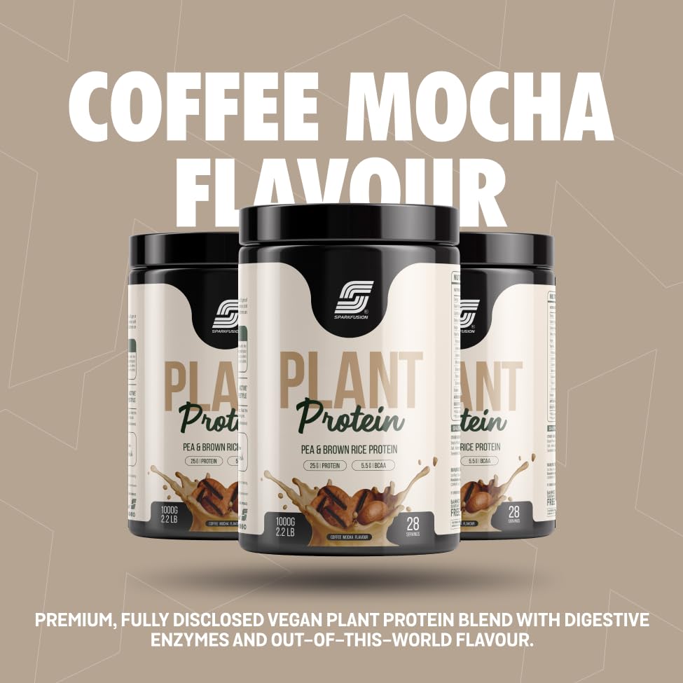 Image of Plant Protein Powder| Isolated Pea & Brown Rice Protein|25 gm Protein & All Essential Amino Acids|Easy To Digest|For Active Lifestyle For Men & Women | Coffee Mocha Flavour -1 Kg
