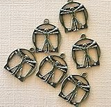 8 Vitruvian Man Charms Antique Bronze Tone Leonardo Da Vinci Charms Pendants DIY for Necklace Bracelet Jewelry Making Scrapbooking and Crafting