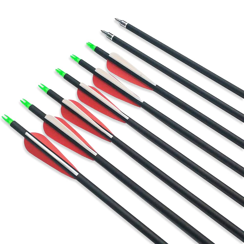 Frecce In Carbonio Per Arco - 12 Pezzi Da 31", Spine 550, Con Broadhead E Nock Girevole - Foto 6