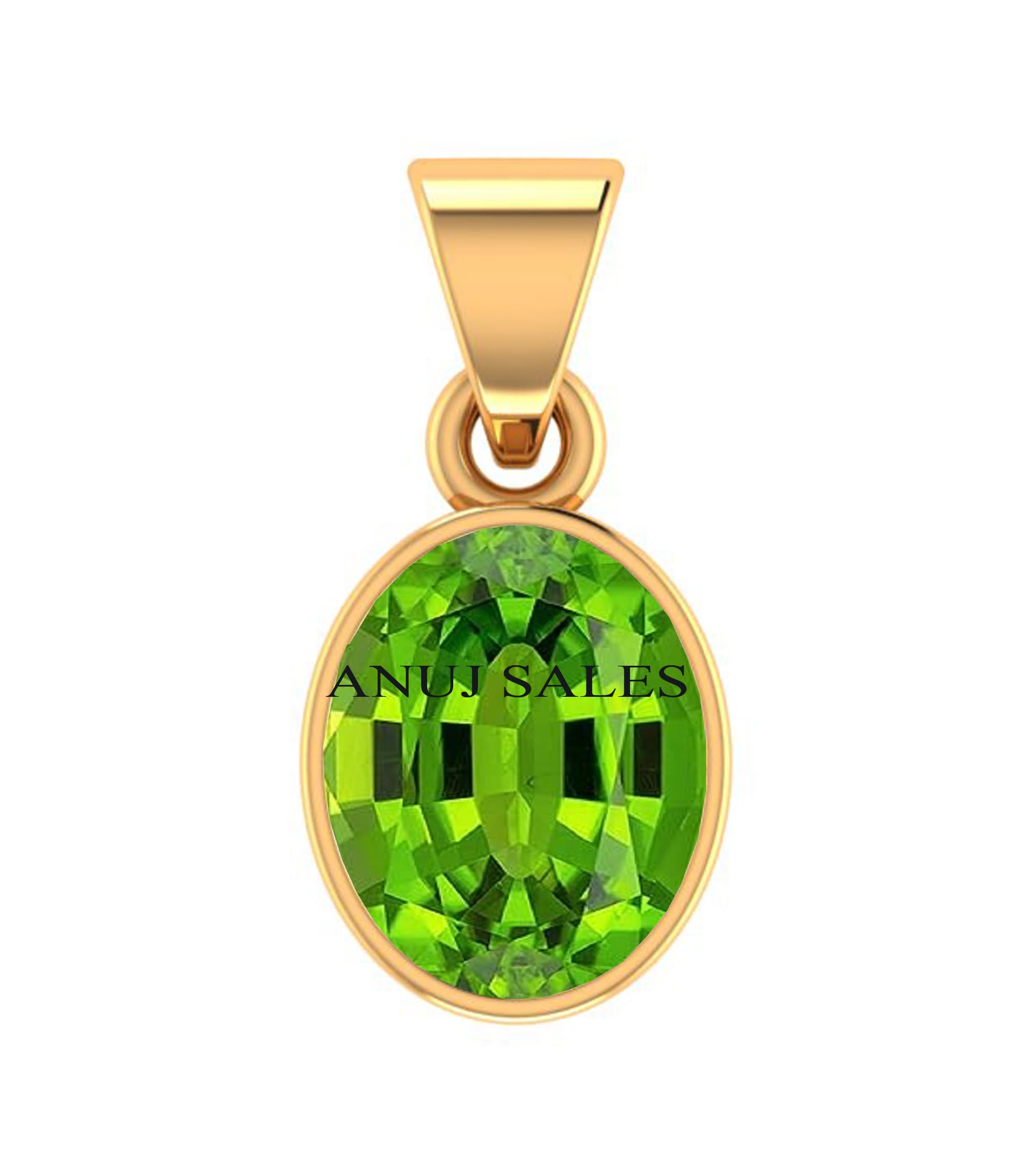 anuj sales 13.25 Ratti Deluxe Quality Natural Peridot Stone Gold Plated Pendant/Locket 100% Gemstone by Lab Certified(Top AAA+) Quality-picture-17