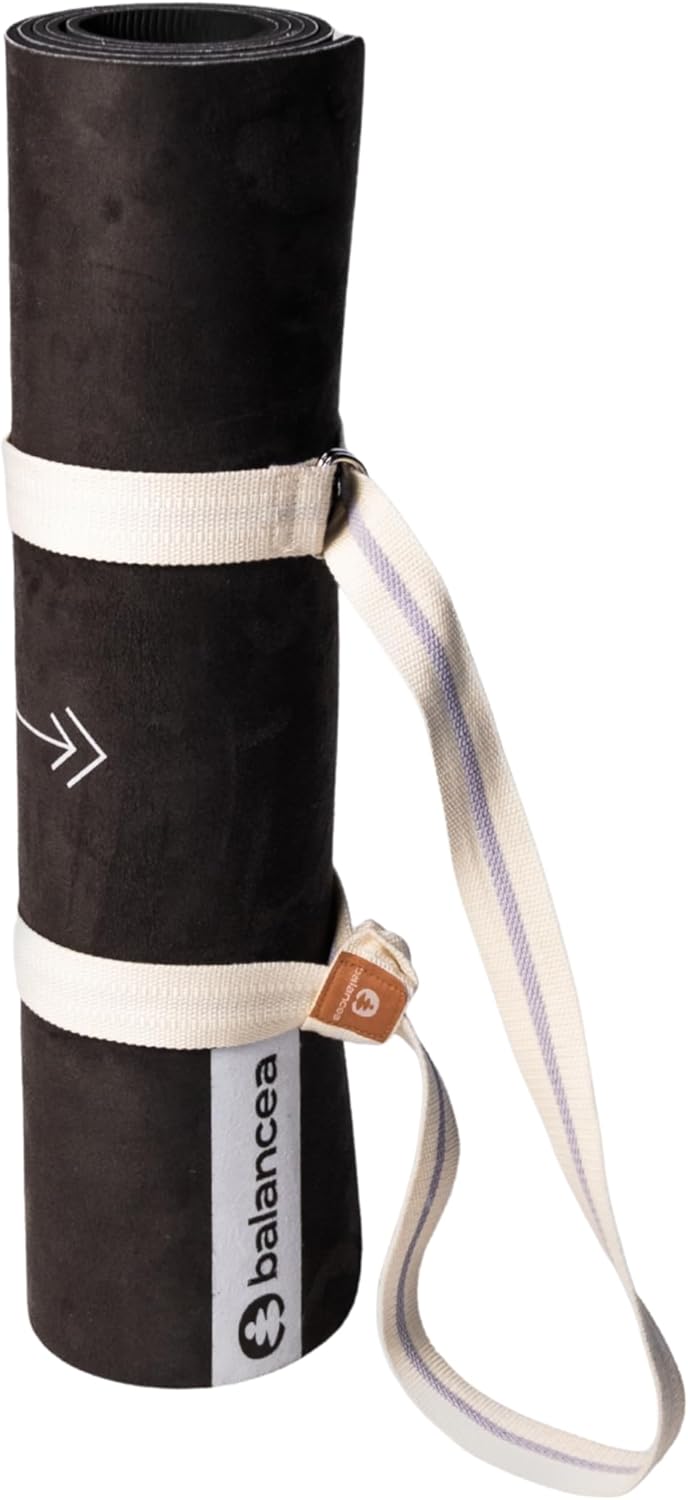 Yoga Mat With Strap 5mm Non Slip Suede & TPE - Eco-Friendly Fitness & Exercise Mat for Home Gym, Pilates, Hot Yoga, and Meditation - Lightweight Durable 72 x 24 inch Workout Mat for Women, Men red