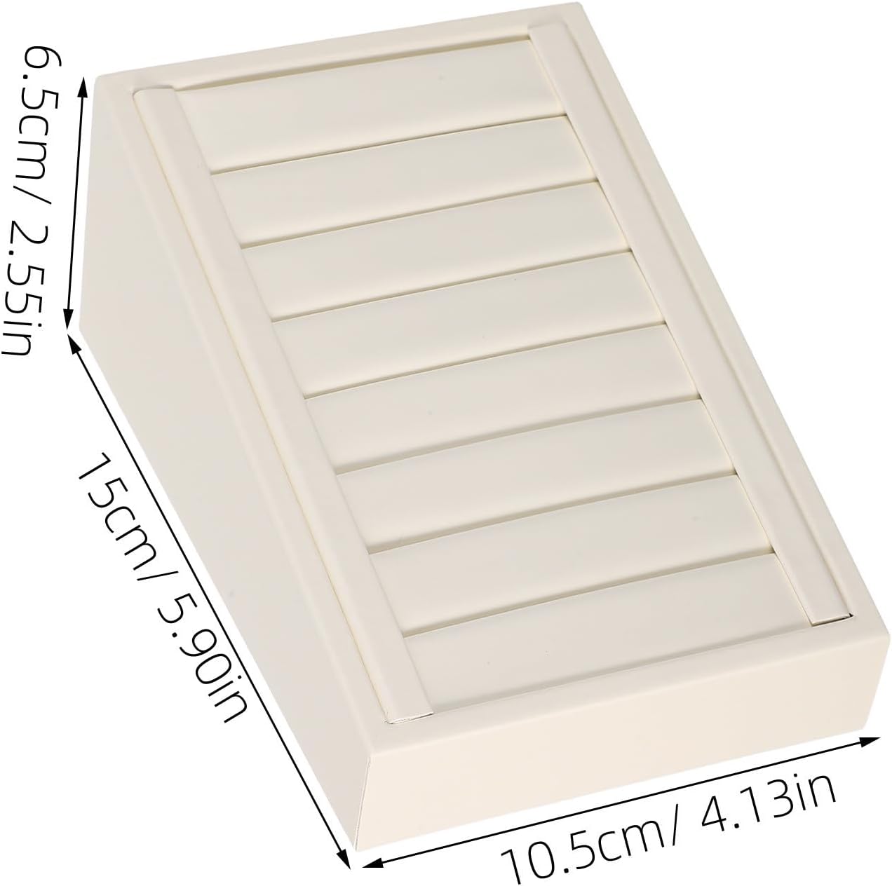 Pu Wood Earring Tray with Compartments White for Rings and Earrings image 2