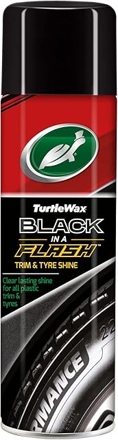 Turtle Wax 51777 Black In A Flash Tyre & Trim Cleaning Spray Shine For Plastic and Trim Restoration (500ml)