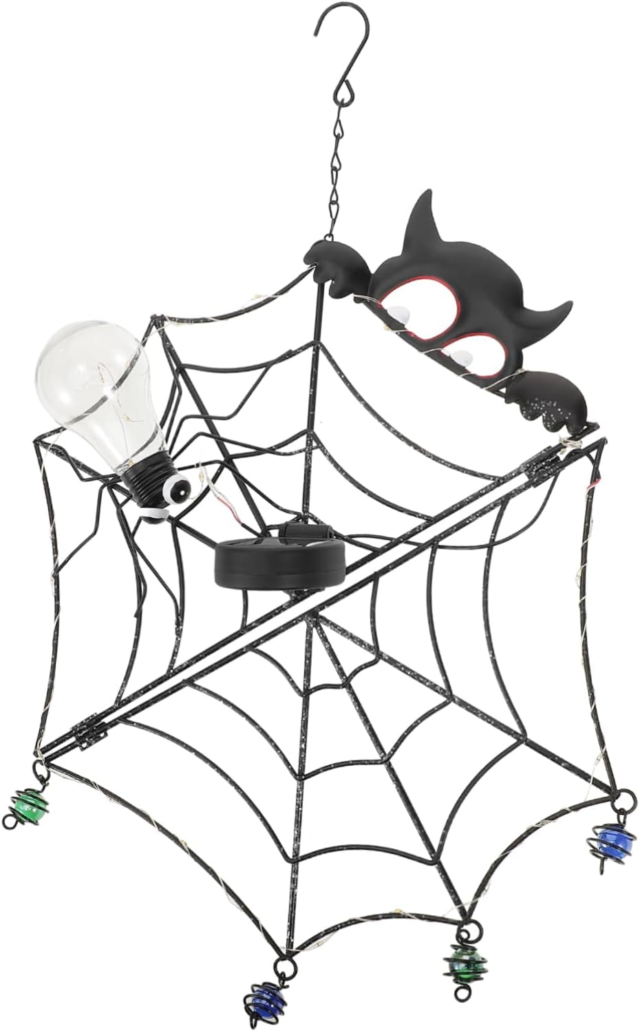 NUOBESTY Halloween Spiderweb Led Hanging Light Festive Decor for Walls Doors and Gardens Design for Halloween Parties and Events