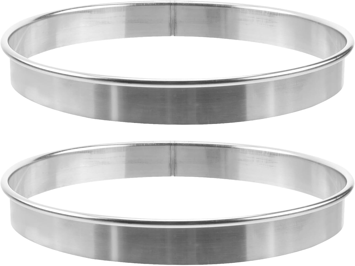TOYANDONA Stainless Steel Pizza Saucing Rings 9-inch round Baking Tools Multi-function Pastry Rings for Home Kitchen Pizza Making Accessories 2pcs Set