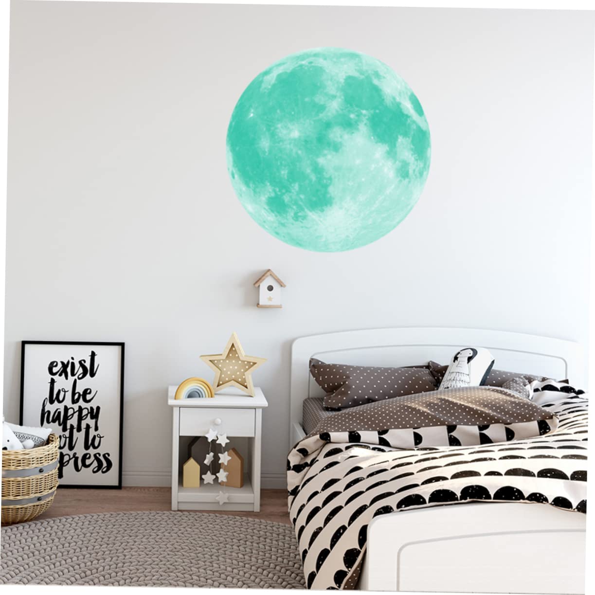 HEMOTON 3 Pegatinas De Pared Brillantes Con Diseño De Para Infantil Redondas Y Que Brillan En La Oscuridad Para De Bebé.