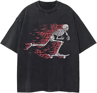 Laixton Men's Graphic Tees Shirt Unisex Cotton Oversized T-Shirt Short Sleeve Vintage Streetwear Casual Tee Top