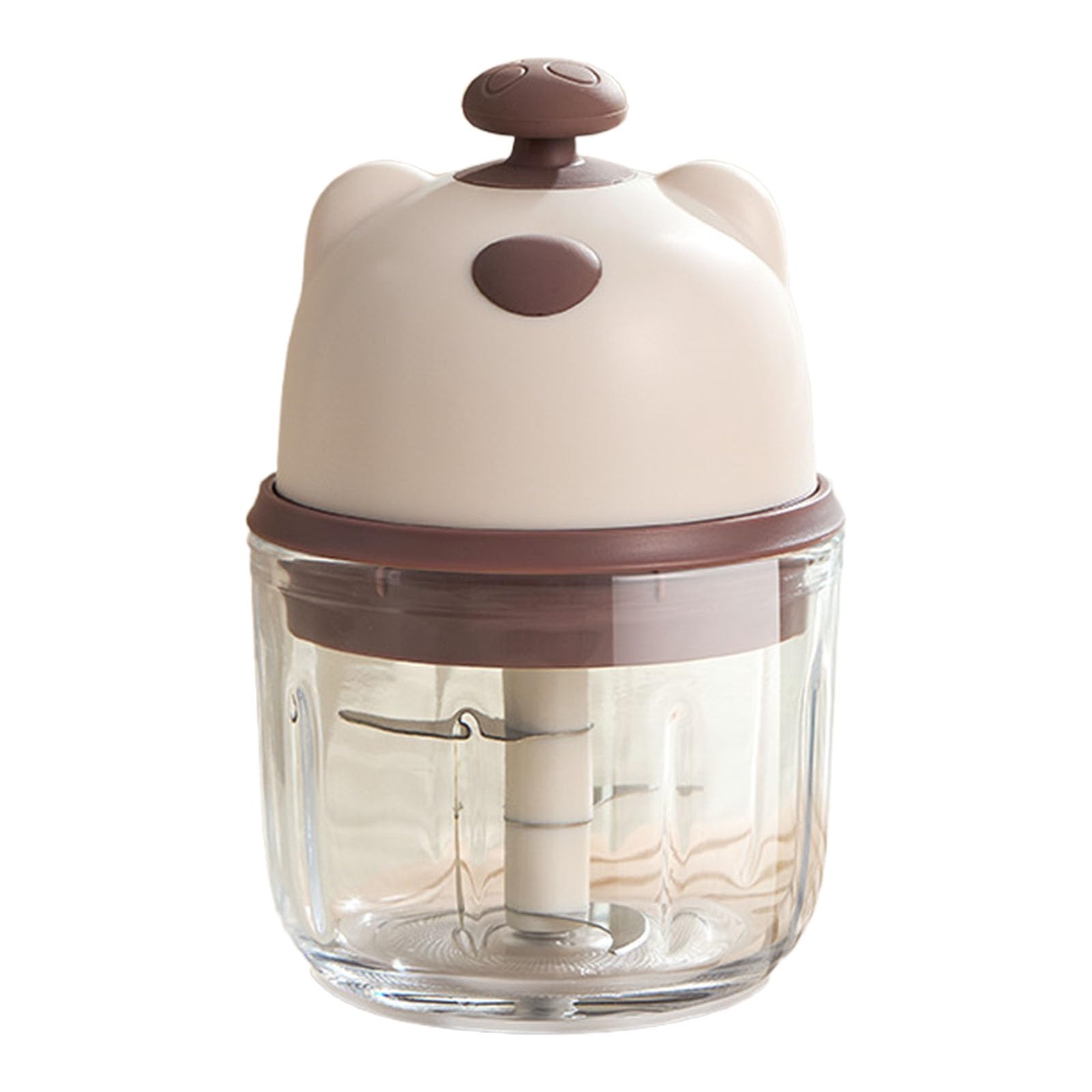 Procesador de alimentos portátil de 350 ml, 3 recipientes de vidrio inoxidables recargables para condimentos de ajo, molino eléctrico de plantas