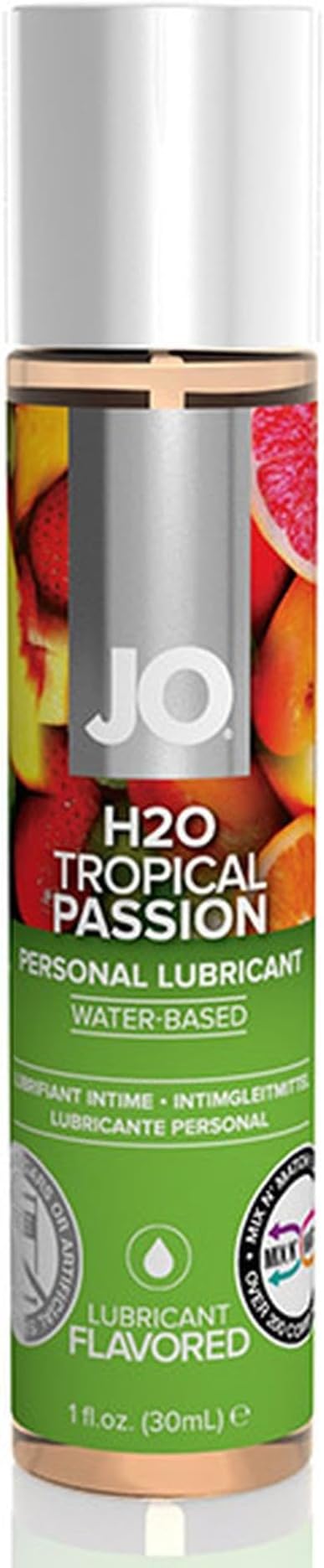 SystemJo Flavored H2O Tropical Passion - Gleitgel auf Wasserbasis mit dem Geschmack / Duft von exotischen Früchten - 30 ml / 1 fl.oz