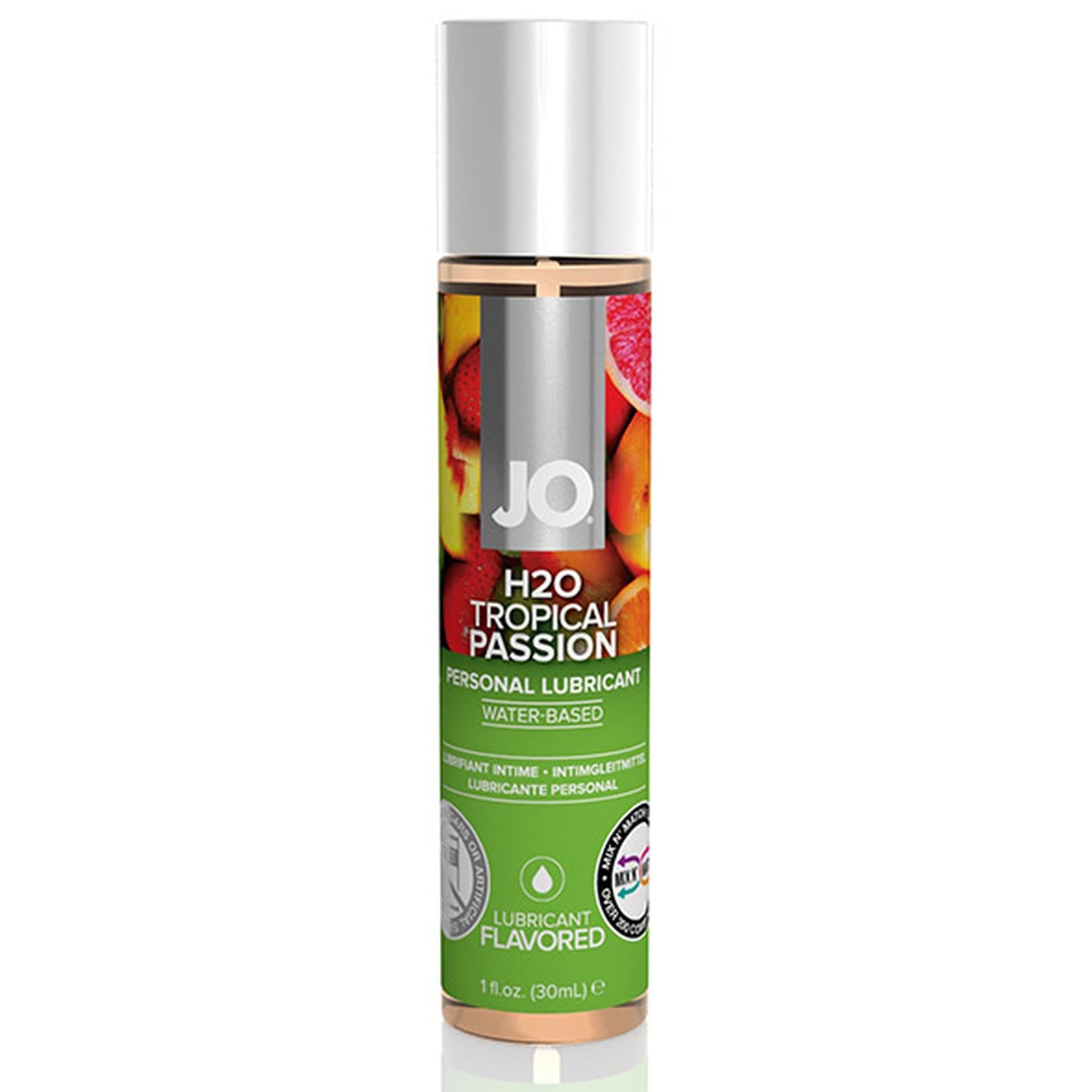 SystemJo Flavored H2O Tropical Passion - Gleitgel auf Wasserbasis mit dem Geschmack / Duft von exotischen Früchten - 30 ml / 1 fl.oz