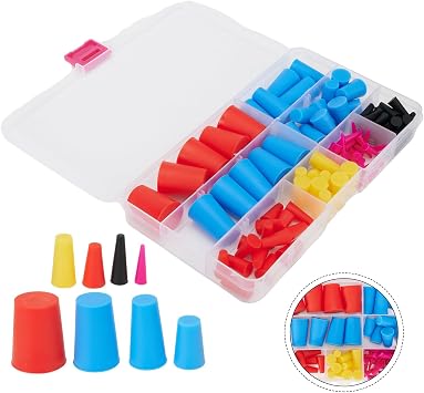 100pcs High Temp Masking Powder Coating Silicone Cone Assortment Kit For Painting Auto Car Accessories