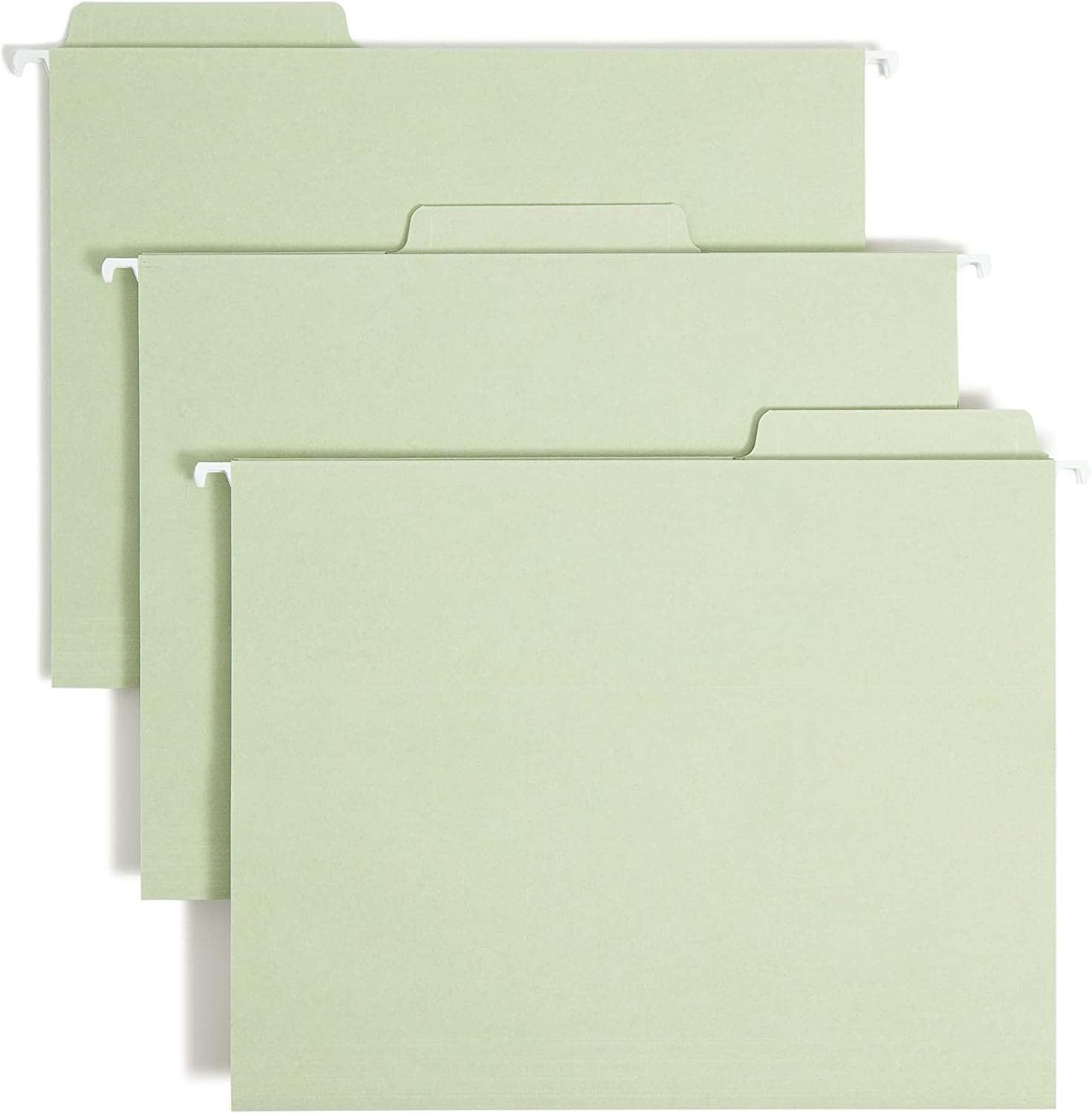 Smead FasTab Hanging Fastener File Folder with SafeSHIELD Fasteners, 1/3-Cut Built-in Tab, Letter Size, Moss, 18 per Box (65120)