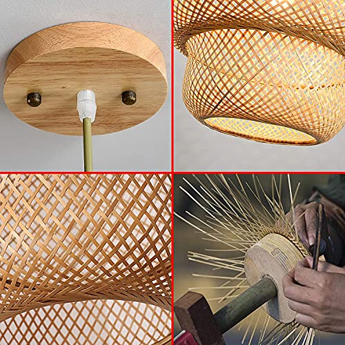 Luces de pie con capa de bambú natural WQHPLMD estilo años 50 5