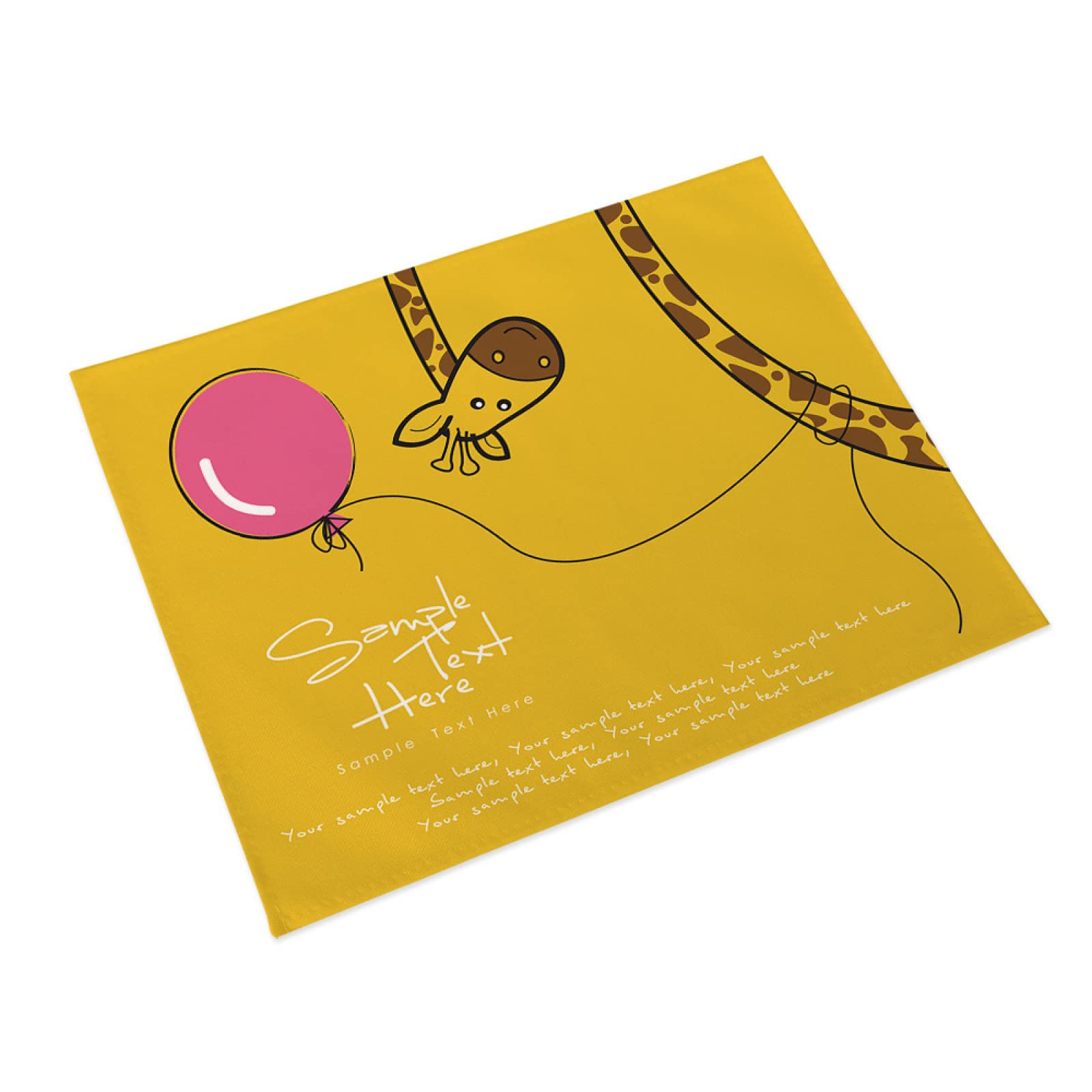Manteles Individuales Globo Amarillo Jirafa Mantel Individual Algodón y Lino Lavable Salvamanteles Individuales Resistente al Calor Bajoplatos Individuales Mesa Tapetes para Mesa 30x45cm 6 Pcs