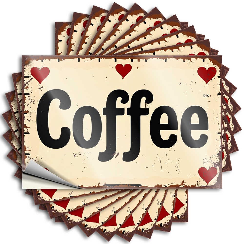 Abipuir Funny Sticker Love for Coffee: A Heartfelt Affair Stickers 10Pcs Bumper Sticker Car Accessories(8X12CM)