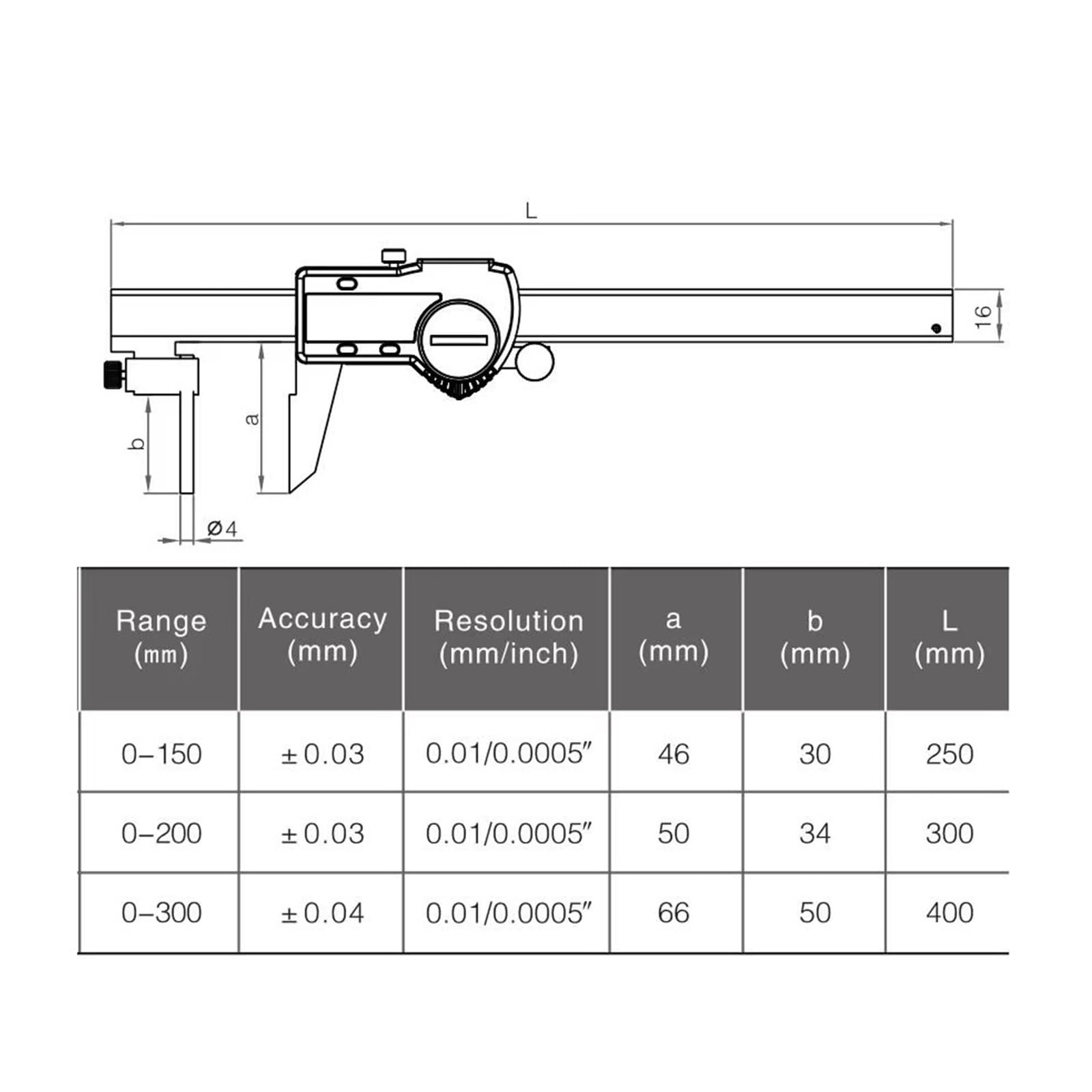 Suwmiarka elektroniczna 0-150/200/300 mm Grubość rury Suwmiarka cyfrowa Suwmiarka cyfrowa ze stali nierdzewnej,5117150