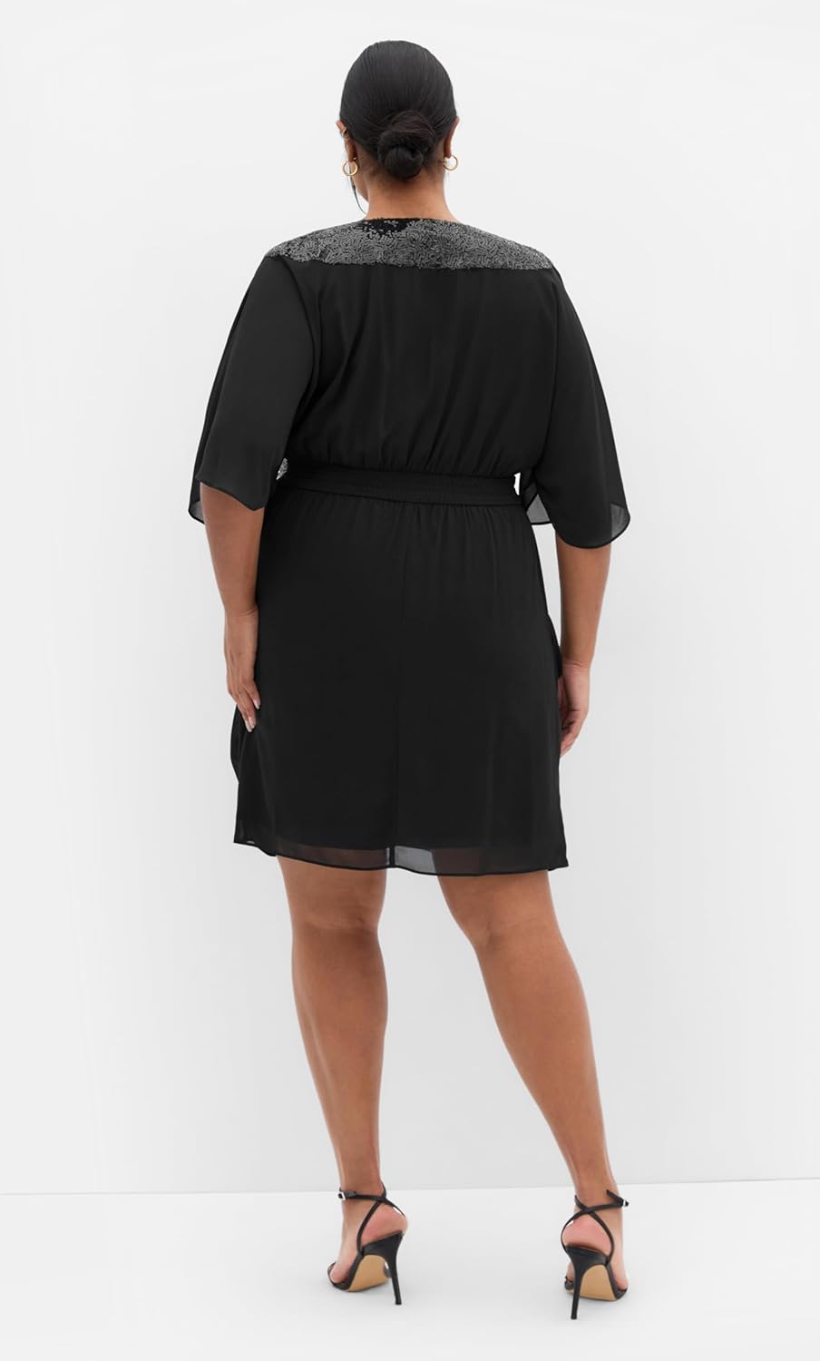 City Chic Womens Plus Size Dress Sequin WrapDress - Image 5