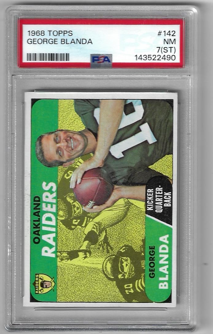 George Blanda PSA Graded 7(ST) NM Collectible Football Card - 1968 Topps Football Card #142 (Raiders)