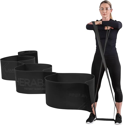 THERABAND CLX Resistance Band with Loops, 5-Foot Non-Latex Exercise Band for Mobility, Rehab, Stretching & Home Workouts, Color-Coded Resistance