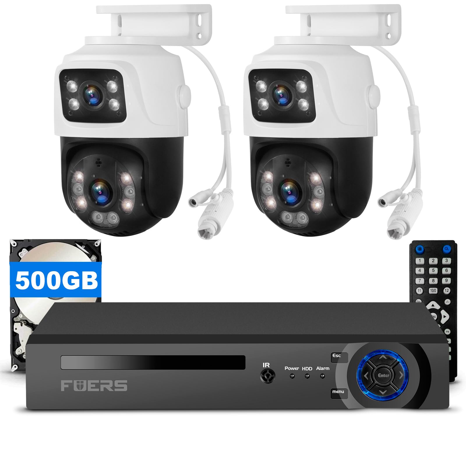 Amazon.com: Fuers 4CH 4K Security Camera System, 2 pcs Wired PoE
