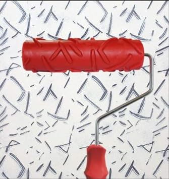 Greek Art 7" DIY Patterned Paint Roller Decorative Rubber Roller Decorative Art Roller Texture Roller with Plastic Handle - More Than 300 Patterns Pattern Q5