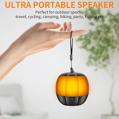 Miniatura 6 de LFS Altavoces Bluetooth portátiles, altavoz de calabaza, mini altavoz inalámbrico con luces, 7 luces de color, 12 horas de reproducción,
