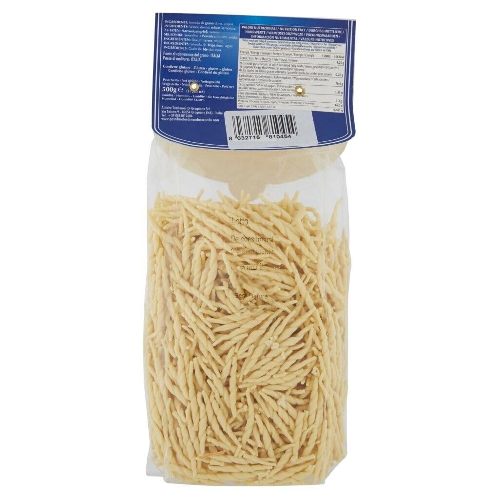 12er-Pack Pastificio Ferdinando II Trofie Pasta di Gragnano I.G.P.,Nudeln aus Hartweizengrieß 500g