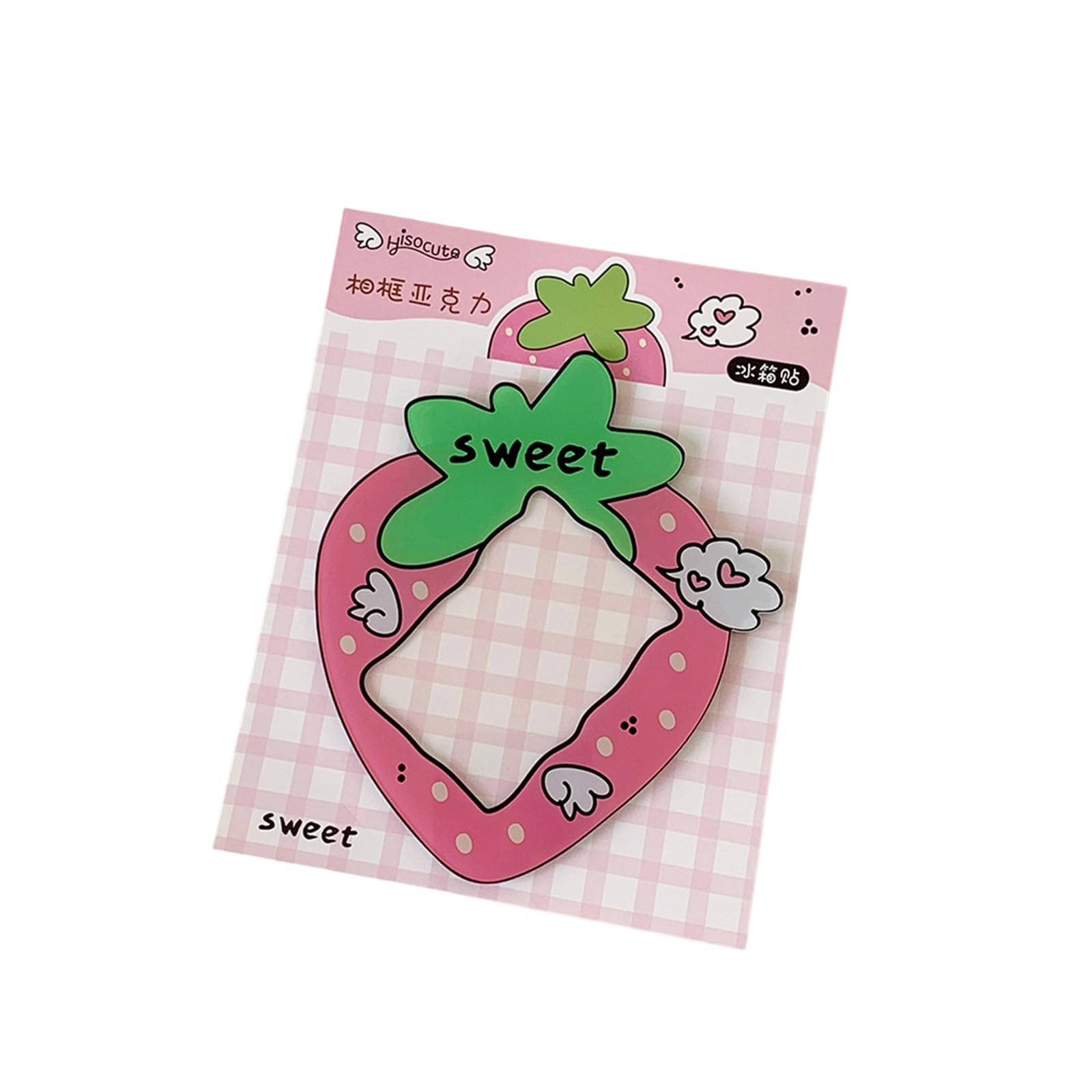 Nucelit Cartoon Fruit Shape Photo Frame for Refrigerator with Strong Holding Acrylic Photocard Holder Display Fruit Acrylic Fridge Magnets