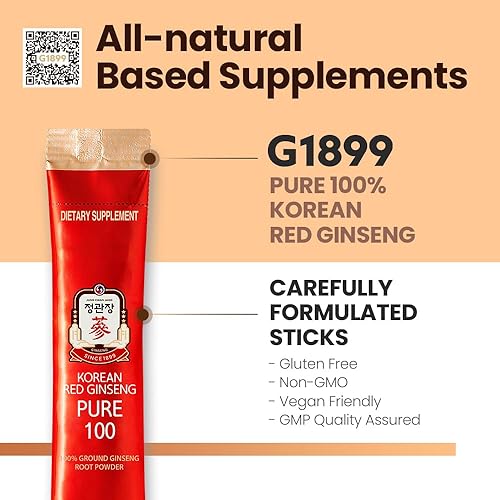 Miniatura 5 de JungKwanJang Pure 100 barras de polvo de extracto de ginseng rojo coreano, 28 unidades