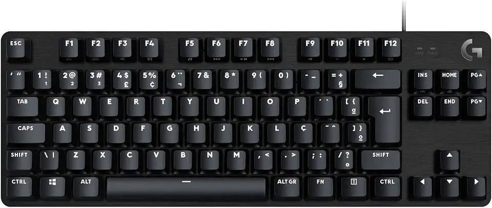 Teclado Mecânico Gamer Logitech G413 TKL SE com Layout ABNT2, Iluminação Branca e Teclas Mecânicas Tactile, Anti-ghosting, Compatível com Windows, macOS - Preto