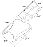 Vista 3 de TCT-MOTORPARTS Cojín de asiento de conductor y pasajero para Kawasaki Ninja 400 2018-2024 Z400 2019-2024 (negro #5)