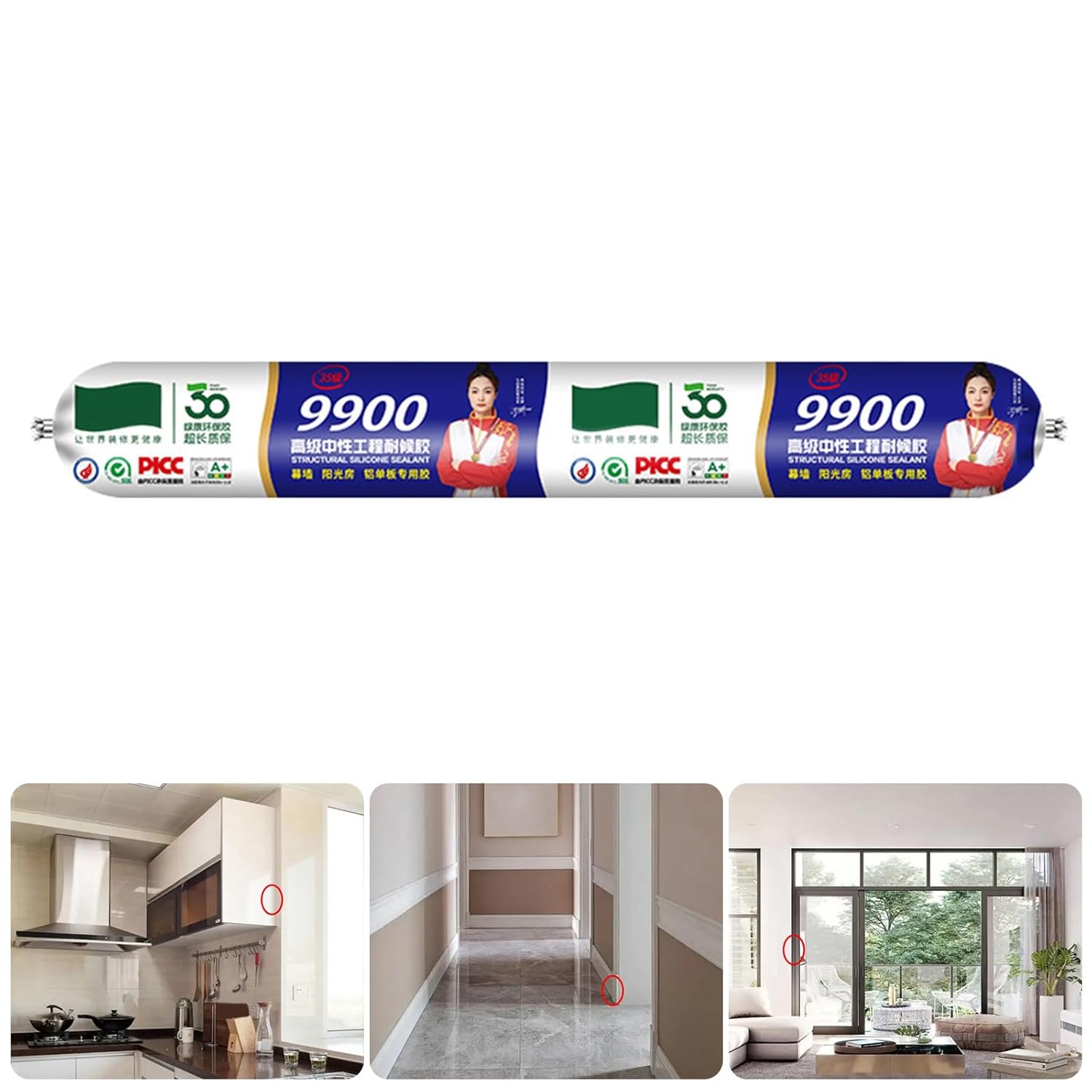 Quick Drying Architectural Sealant Permanent Barrier Ultraviolets for Sunrooms Frame Tiles Metal Front Bonding Clear Silicone Sealant