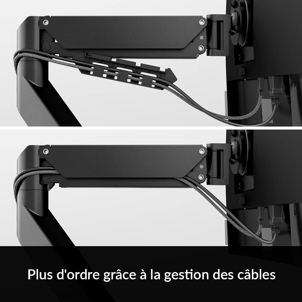 ARCTIC X1-3D Support d'écran Bras Levage à gaz 40" 43" Ultrawide 10 kg VESA 75x75 100x100 Inclinable Pivotant Noir