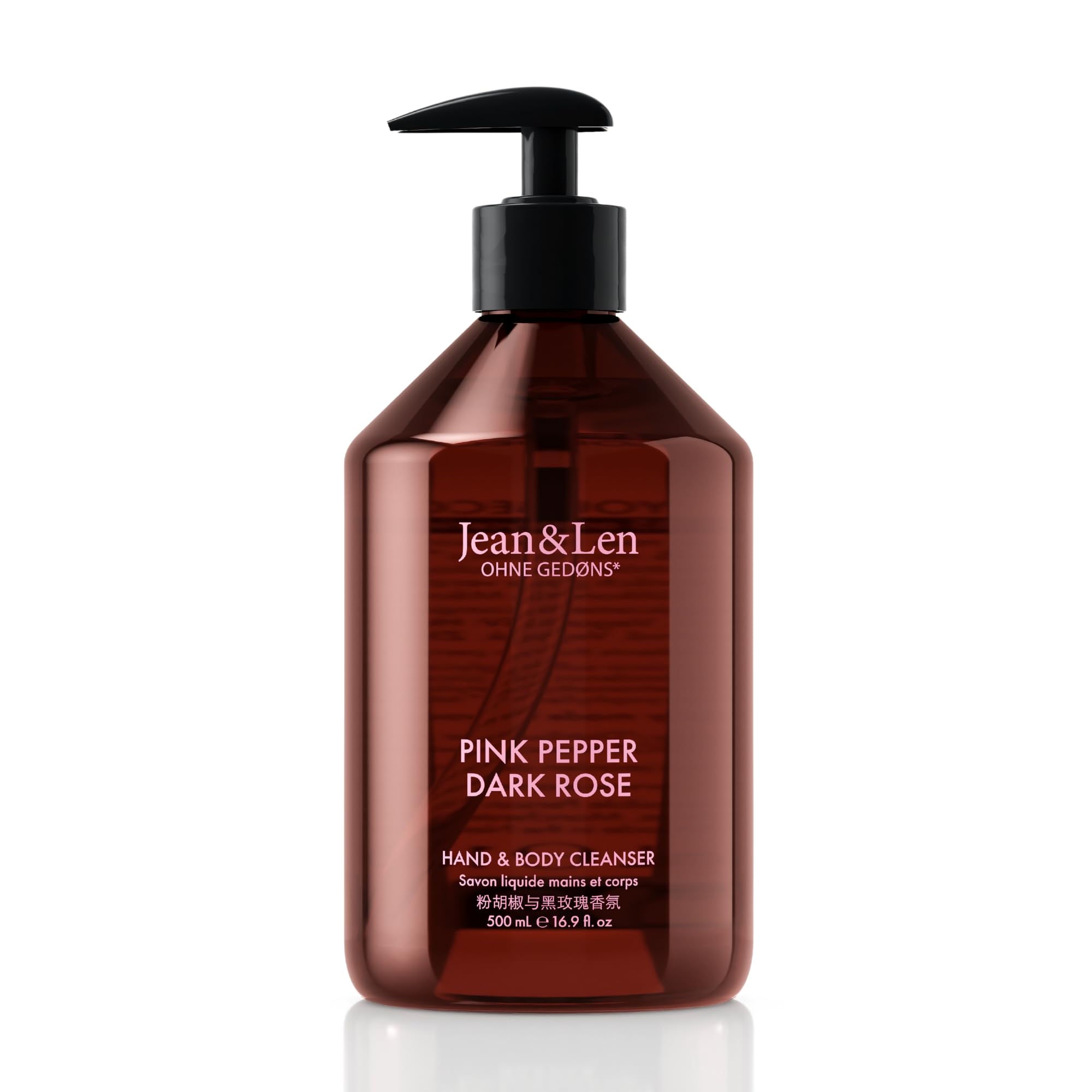 Jean & Len Hand & Body Cleanser Marrakech Garden, voor een heerlijk geurende reinigingservaring, lichaams- en handzeep in een hoogwaardige fles, elegante geur, veganistisch, 500 ml