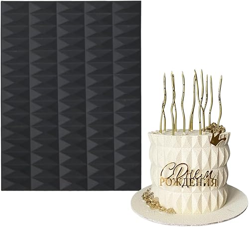 mostsom Molde de Silicona para Pastel de Encaje con Patrón de Cubo, Tapete de Impresión de Fondant para Hornear, Dulces, Chocolate, Decoración de