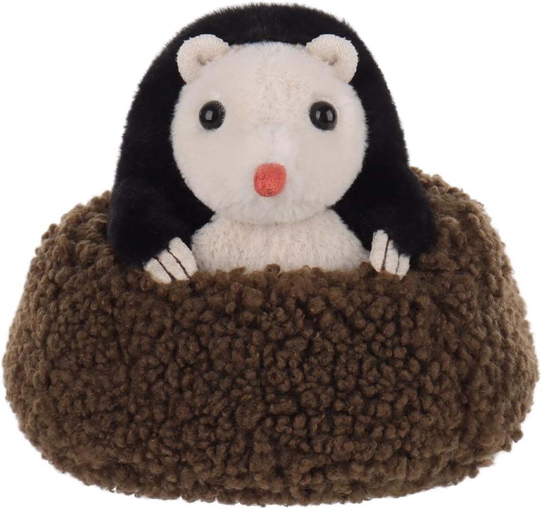 Apricot Lamb Curious Mole Plush Stuffed Animals for Kids, Soft Cute Plush Toys for Baby Girl and Boy, Fluffy Curious Mole Brown