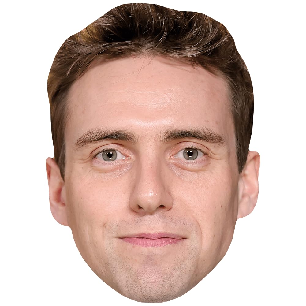 Celebrity Cutouts Lifelike Jamie Muscato (Stubble) Celebrity Mask, Flat Card Face, Fancy Dress Mask
