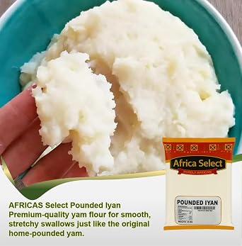 Africa Select Authentic Pounded Yam Flour 4kg – Premium Fufu Flour Mix for Smooth, Stretchy African Swallow – Potato & Rice Flour Blend