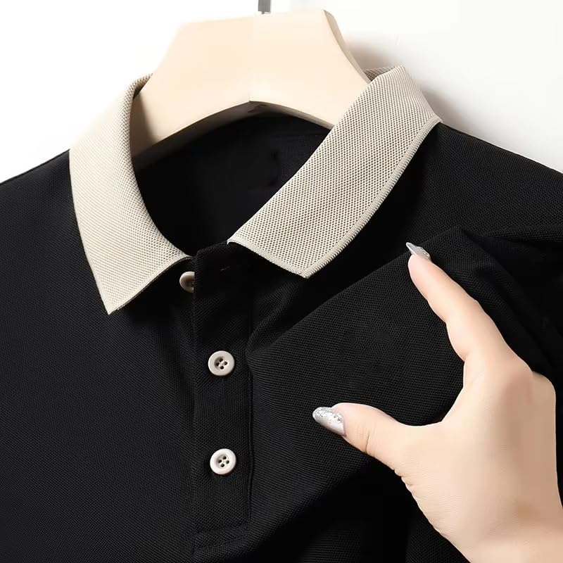 Mens Thin Lightweight Polo Shirts Short Sleeve Business Casual Golf T-Shirts Basic Tops
