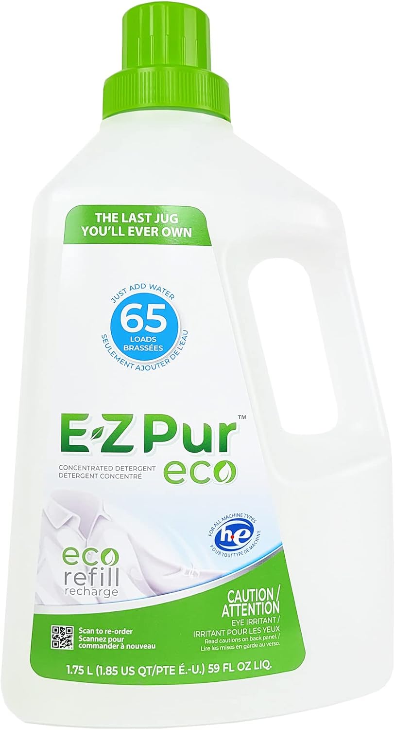 EZ Pur Eco Concentrated Laundry Detergent, Reusable Starter Jug, 1.8 L