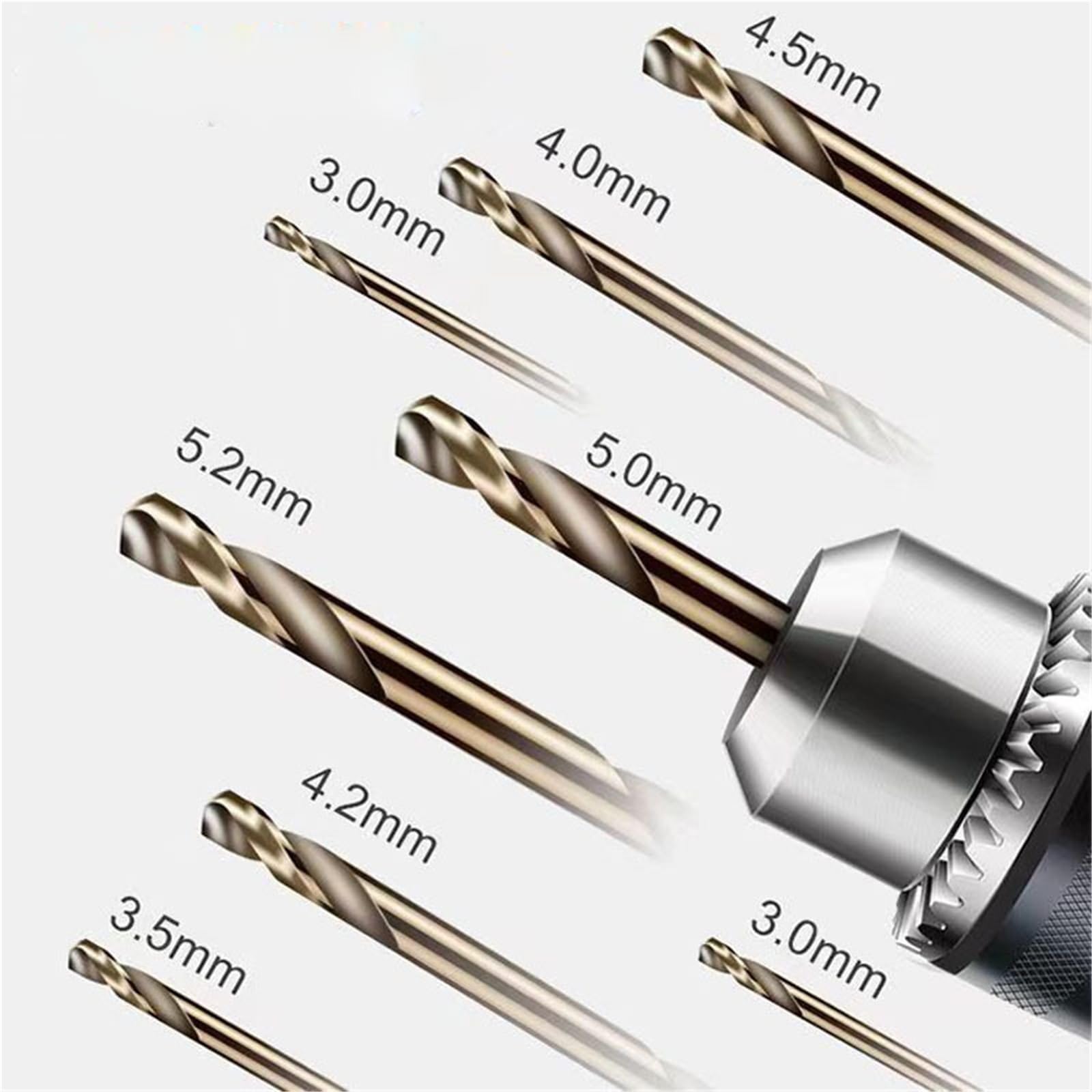 Juego de brocas para taladro rotativo Juego de 10 brocas doble cabezal HSS cobalto ultraduro filo for perforación metal y acero inoxidable con caja(5.5mm-10pcs)