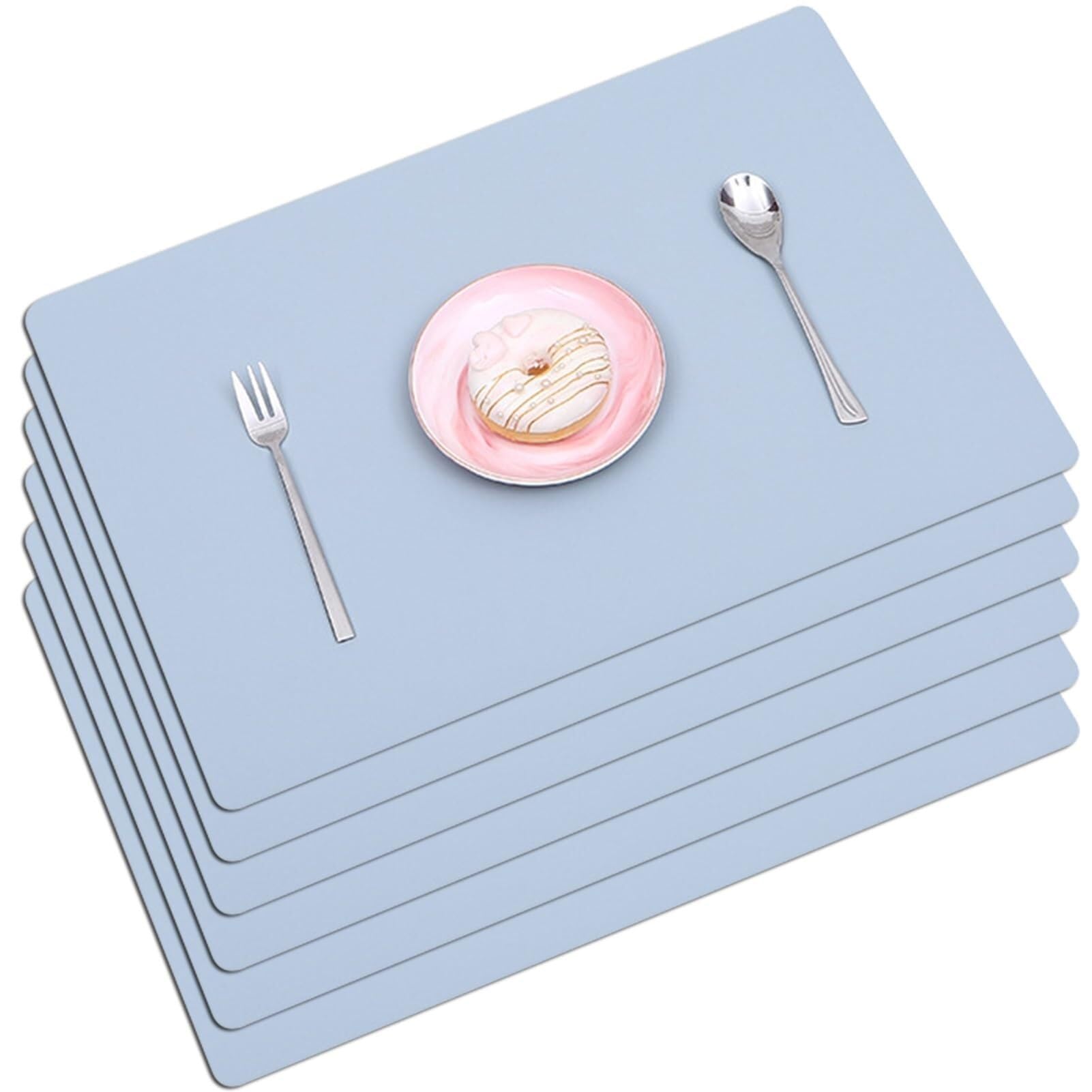 Décoration de Table, Sets de Table, Ensemble de Tapis de Cuisine et de Salle à Manger en Cuir, résistant à la Chaleur jusqu'à 100 °C, Lavable et antidérapant pour la Maison