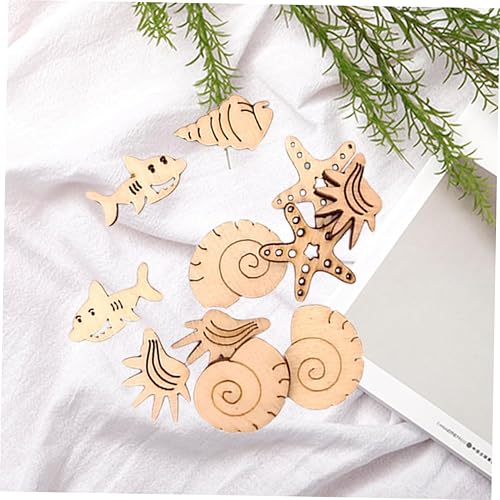 Miniatura 6 de EXCEART 50 piezas de decoración de Navidad de Navidad, adornos de madera, adornos de madera sin terminar, decoración de madera colgante de madera,