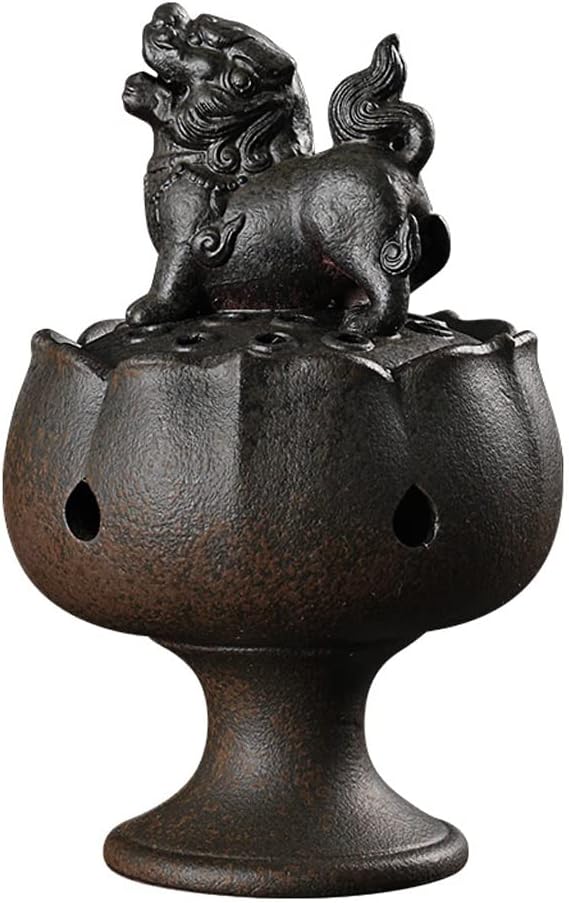 Incense Holder Incense Burner Incense Waterfall Buddha Supplies Ceramic Incense Furnace Agarwood Incense Furnace Incense Furnace Incense Road Antique Lion Ornament Backflow Incense Burner