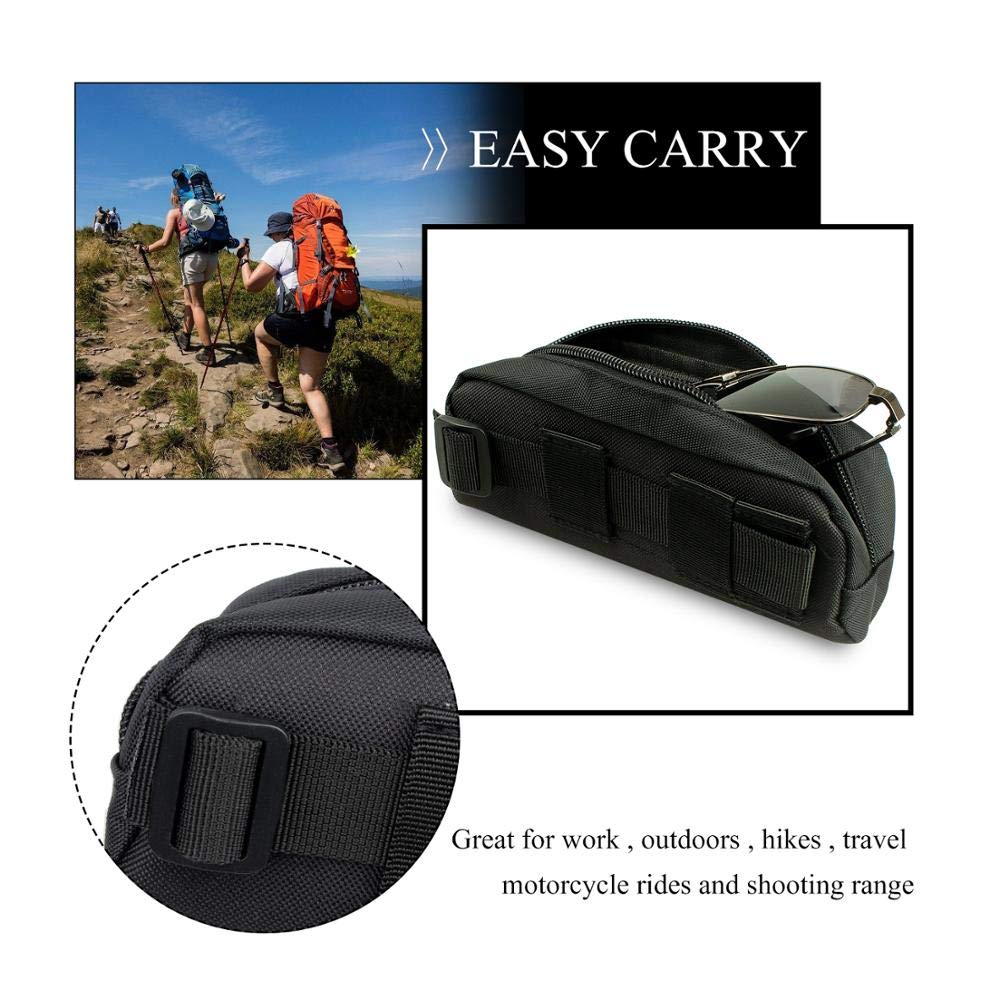 Étui Tactique Molle Lunettes – Boîte Rigide Étanche Anti-Choc 600D Avec Système Molle Pour Lunettes De Soleil Outdoor Chasse Rando